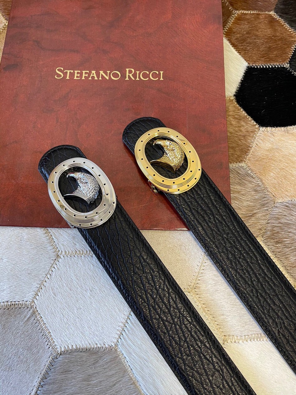 Stefano Ricci 3.8cm Men s Eagle Metal Buckle Leather Belt