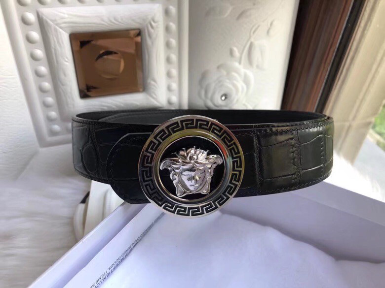 Versace Gianni Versace stainless steel Dussa beauty head buckle men s 3.8cm belt