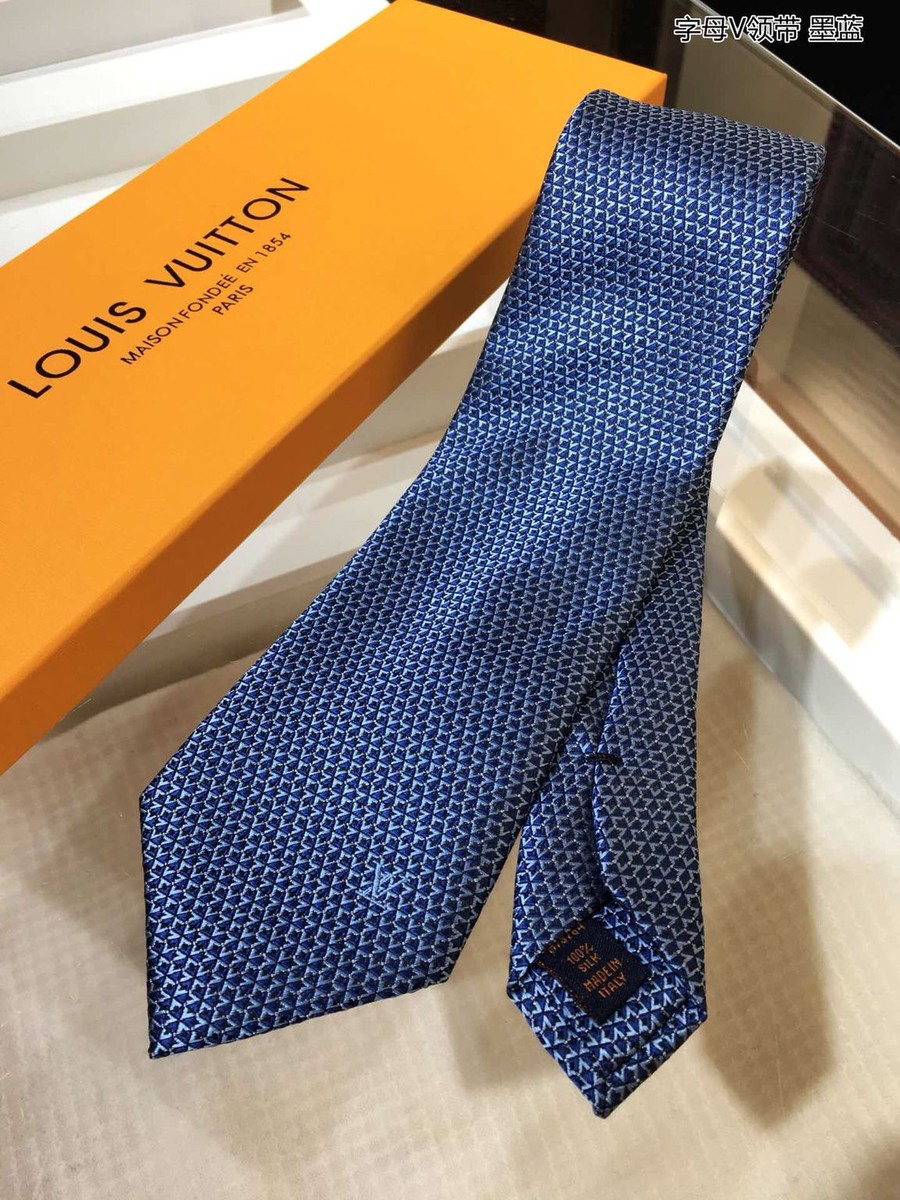 Louis Vuitton Jacquard silk letter V tie