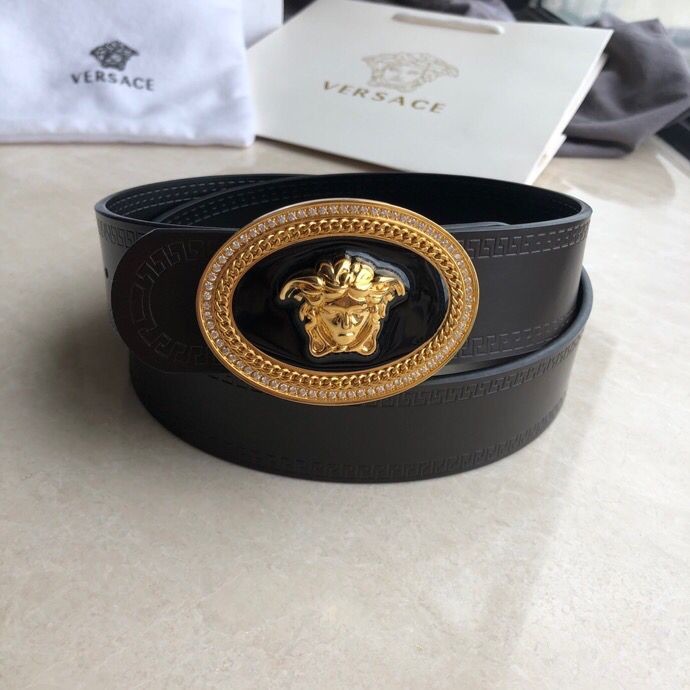 Versace Men s cowhide Medusa logo belt 3.8cm