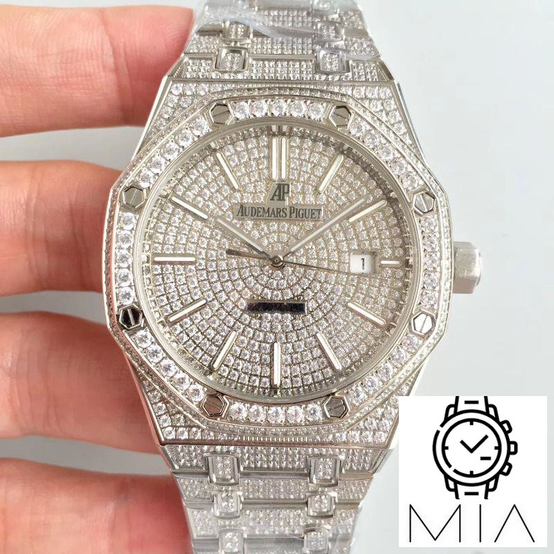 Audemars Piguet Royal Oak 15400.OR Full Diamond White Dial