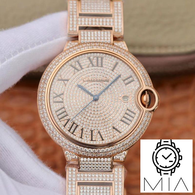 Ballon Bleu De Cartier W69006Z2 42mm TW Factory Rose Gold Diamonds Dial