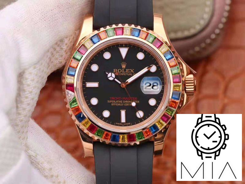 Rolex Yacht Master 116695SATS 40MM Noob Factory 18K Rose Gold Wrapped Black Dial